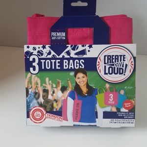 New- 3 Tote Bags by Create Out Loud